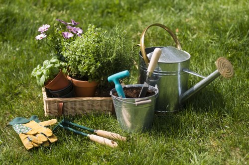 Professional garden waste clearance service in action